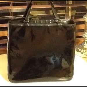 Banana Republic Patent Leather Black Handbag